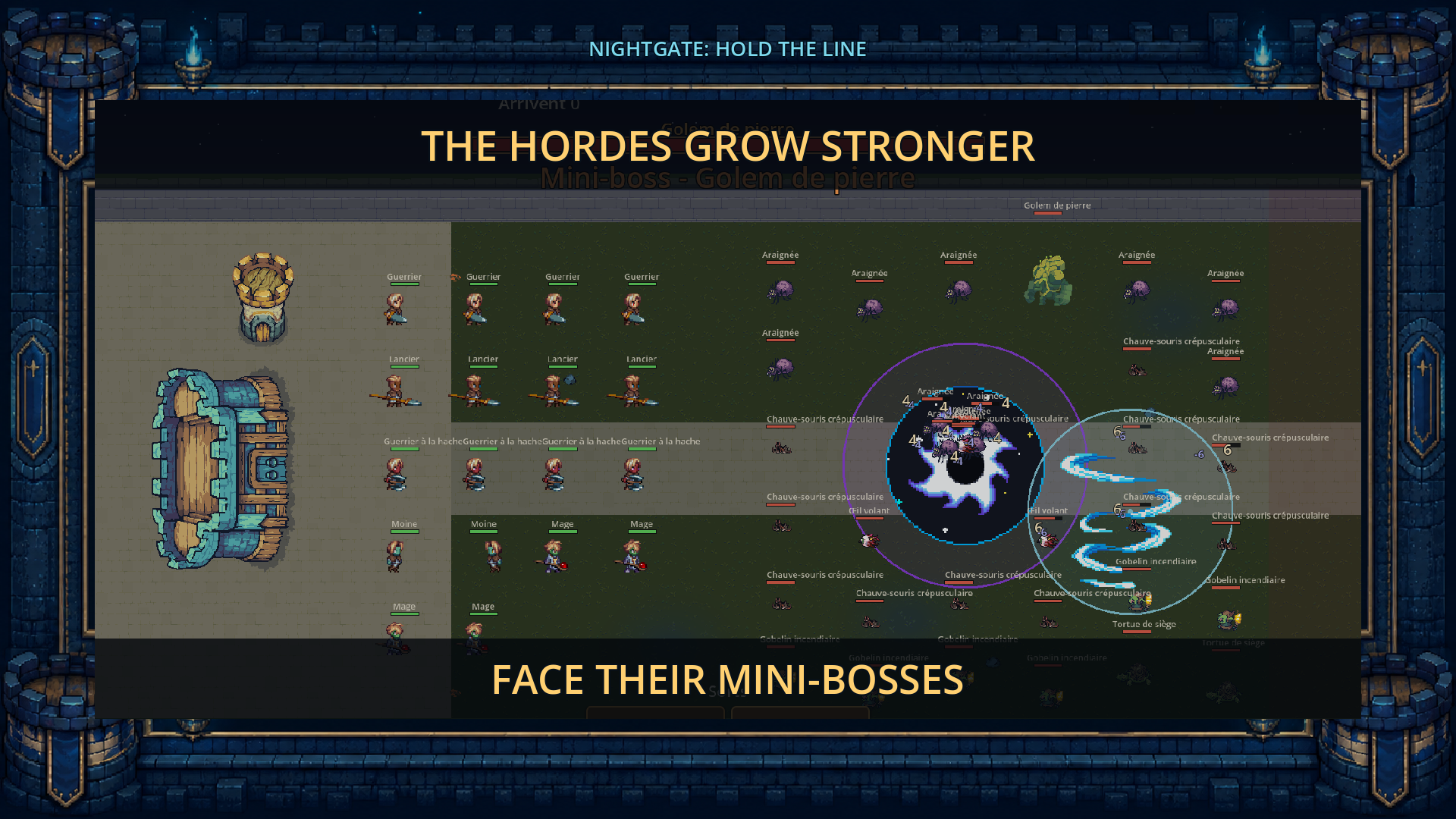 Mini-boss battle in Nightgate: Hold the Line